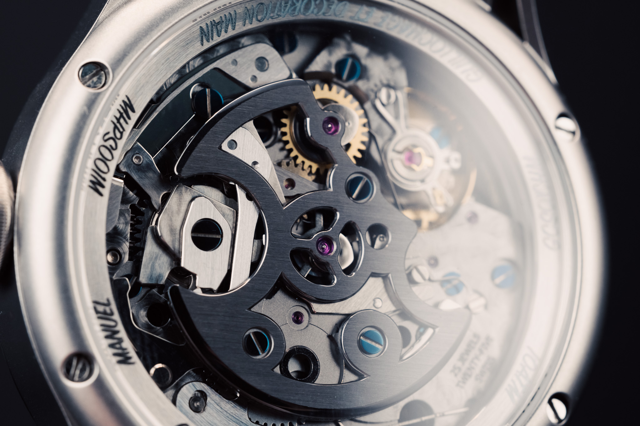 Montre Acier Noir Vue Face