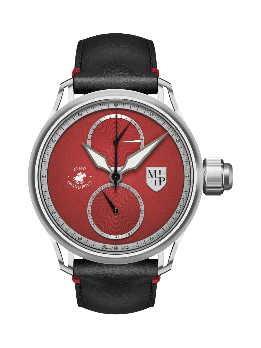 MHP Grand Polo acier 316L, cadran graine rouge